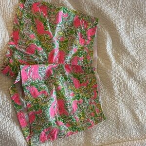 Lilly Pulitzer Pink and Green Patterned Bike Shorts